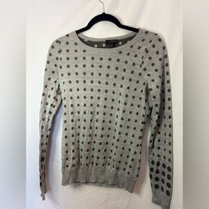 The Limited Gray Polka Dot Crew Neck Sweater